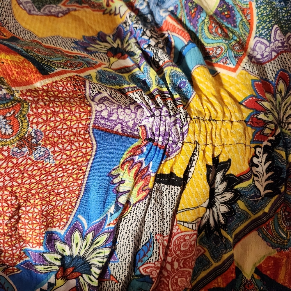 Attitudes By Renee Mumu Maxi Dress Womens Sz S Vibrant Floral Boho Kaftan - Picture 7 of 10